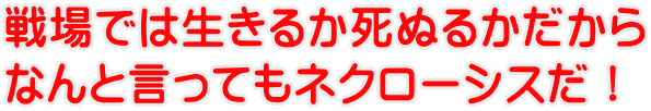 戦場では生きるか死ぬるかだから なんと言ってもネクローシスだ！